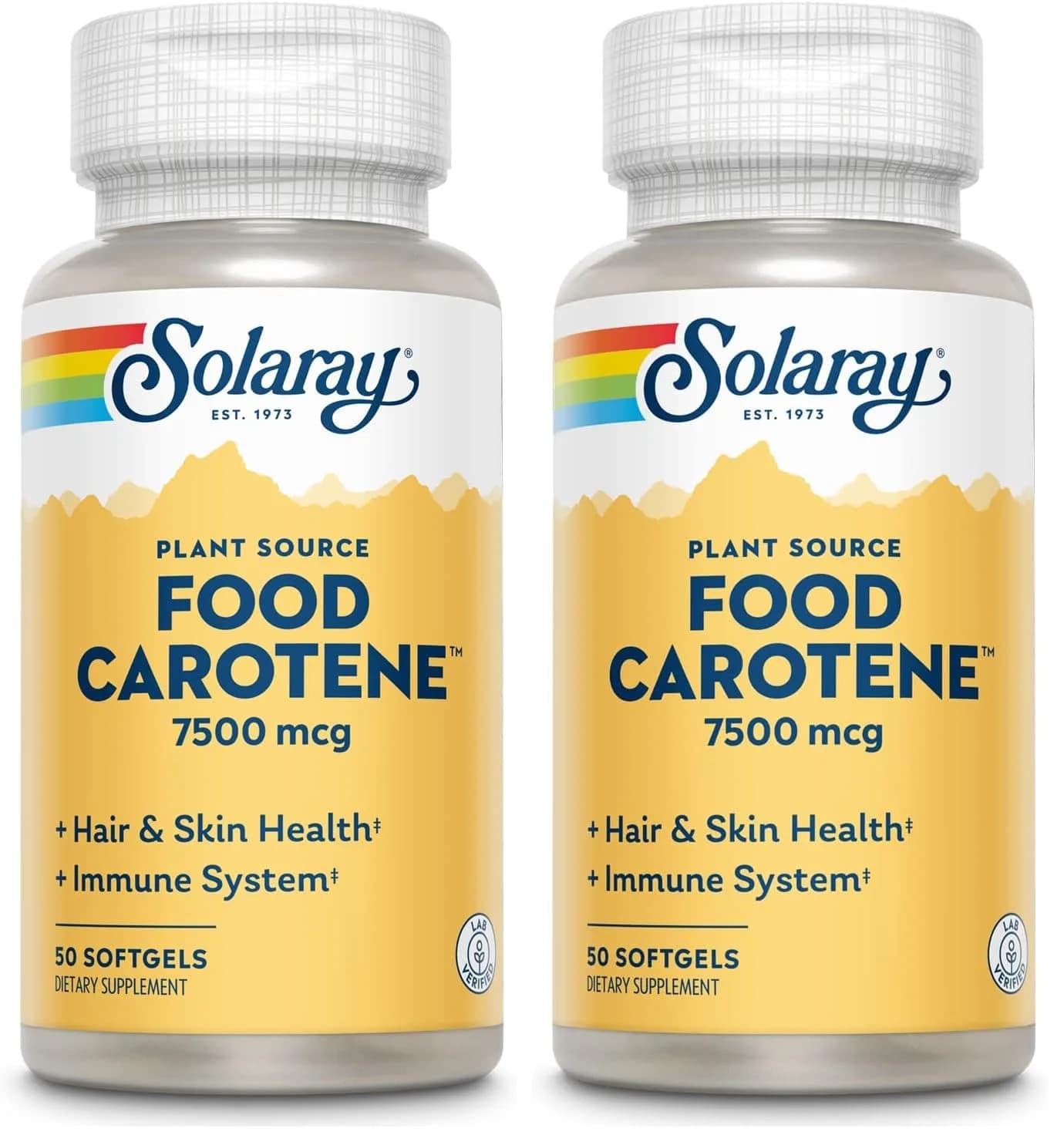 SOLARAY Food Carotene 50ct | Vitamin A Beta Carotene 25000IU for Skin & Eyes Support