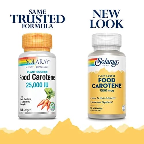 SOLARAY Food Carotene 50ct | Vitamin A Beta Carotene 25000IU for Skin & Eyes Support thumbnail 2