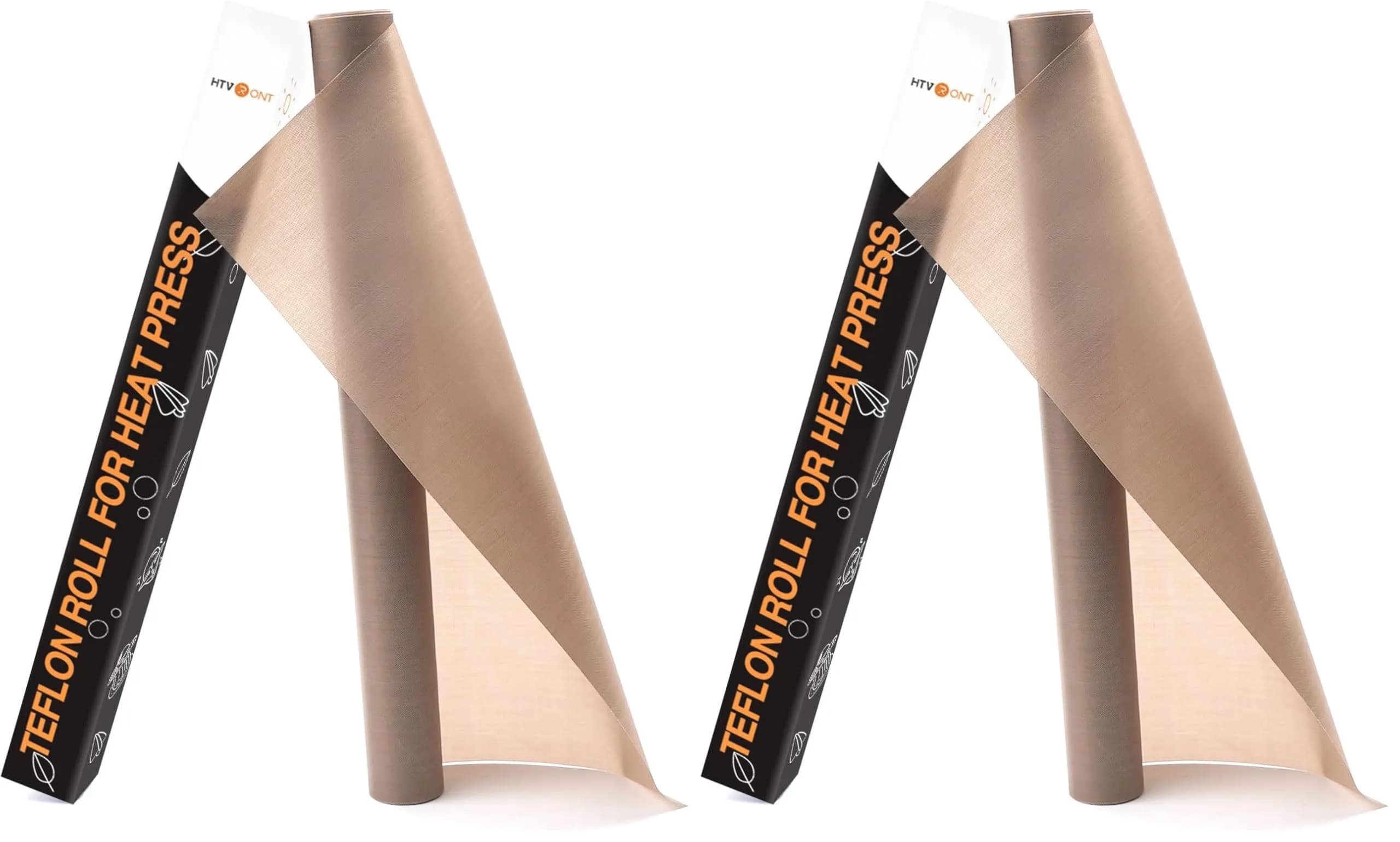 HTVRONT Teflon Sheets for Heat Press 12" x 8 FT Roll | Non-Stick PTFE Heat Resistant Mat — Brown