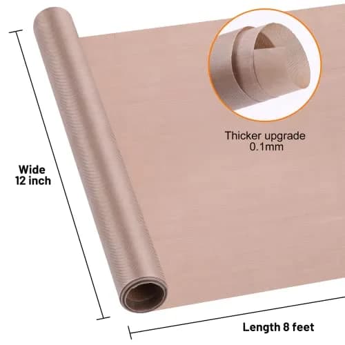 HTVRONT Teflon Sheets for Heat Press - 12" x 8 FT (24 FT Total) | Heat Resistant PTFE Transfer Paper Roll (Pack of 2) thumbnail 3