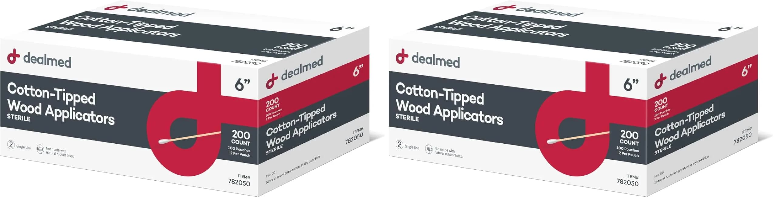Dealmed 6" Sterile Cotton-Tipped Wood Applicators (15.24 cm) | 400 Count for Medication, Cleaning, Arts & Crafts