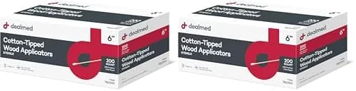 Dealmed 6" Sterile Cotton-Tipped Wood Applicators (15.24 cm) | 400 Count for Medication, Cleaning, Arts & Crafts thumbnail 1