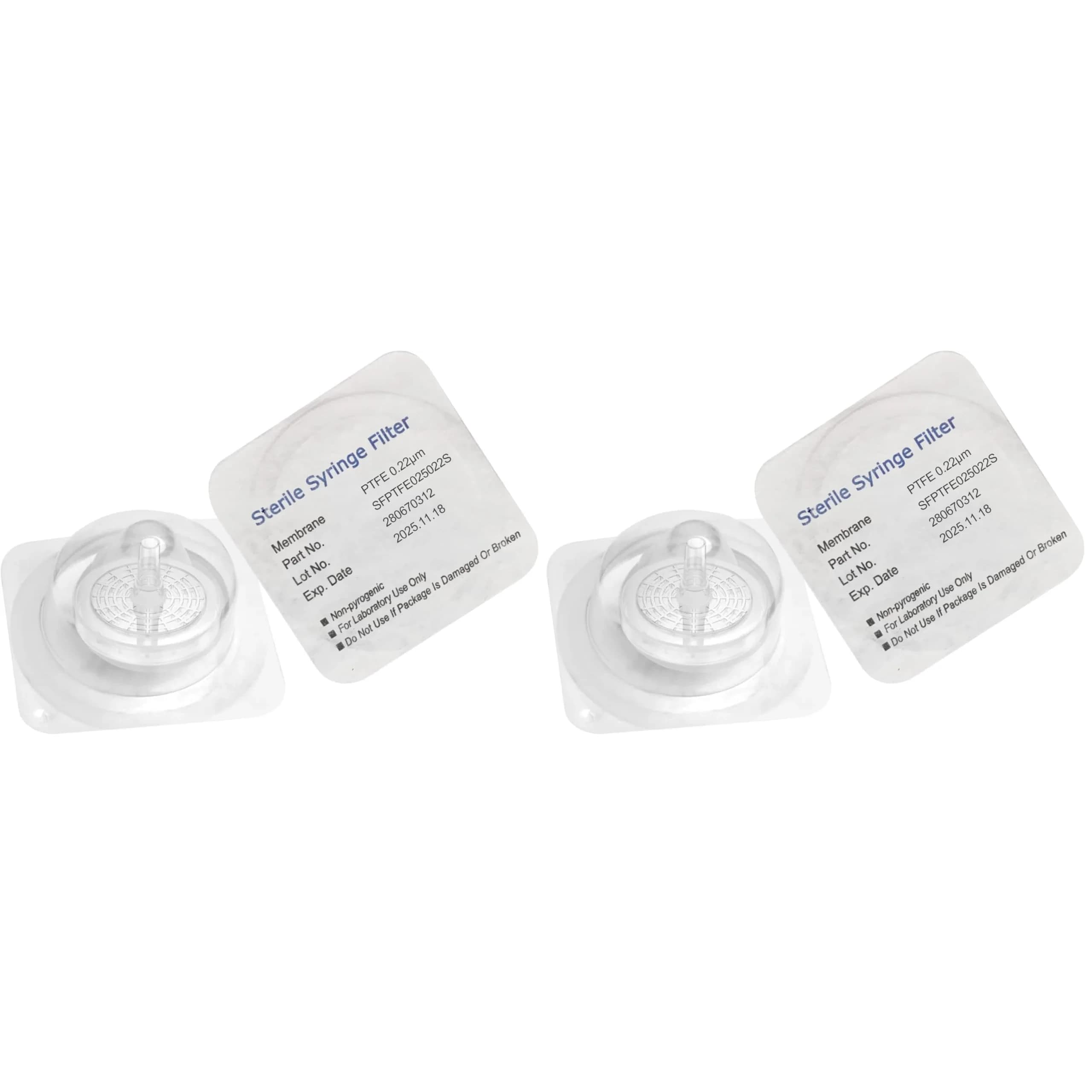 Biomed Scientific Sterile PTFE Syringe Filters 25 mm 0.22 µm 20 Filters | Individually Packaged, Gamma Irradiated