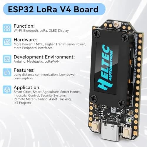 Meshnology ESP32 LoRa V4 Development Board | Upgraded ESP32-S3 SX1262 IoT Module with OLED & GPS Support thumbnail 2