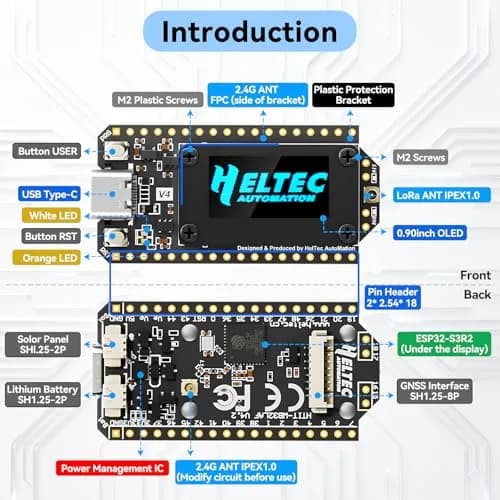 Meshnology ESP32 LoRa V4 Development Board | Upgraded ESP32-S3 SX1262 IoT Module with OLED & GPS Support thumbnail 3