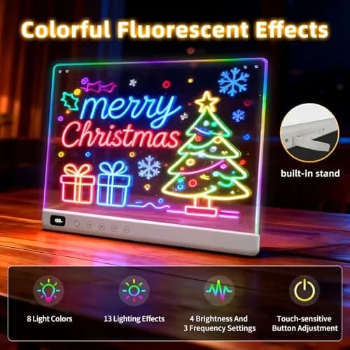 LUMIBOARD LED Drawing Board 35.3 cm (13.7 x 11 inches) | 8 Colors, 6 Modes, Rechargeable, Gift for Kids thumbnail 7