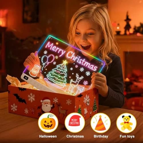 LUMIBOARD LED Drawing Board 35.3 cm (13.7 x 11 inches) | 8 Colors, 6 Modes, Rechargeable, Gift for Kids thumbnail 8