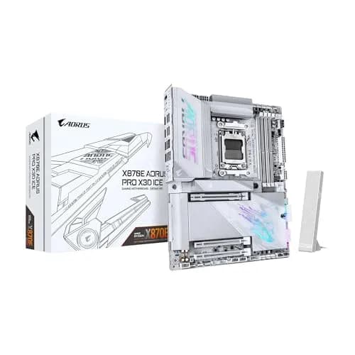 GIGABYTE X870E AORUS PRO X3D ICE AMD AM5 Motherboard DDR5 18+2+2 Power Phase thumbnail 1