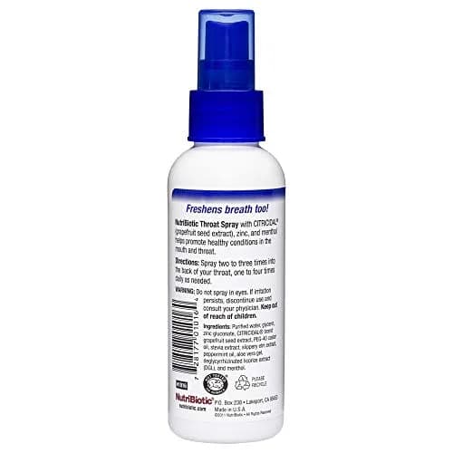 NutriBiotic Throat Spray with GSE 237ml (8 Fl Oz) | Soothing Sore Throat Support with Zinc & Menthol thumbnail 3
