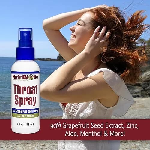 NutriBiotic Throat Spray with GSE 237ml (8 Fl Oz) | Soothing Sore Throat Support with Zinc & Menthol thumbnail 4