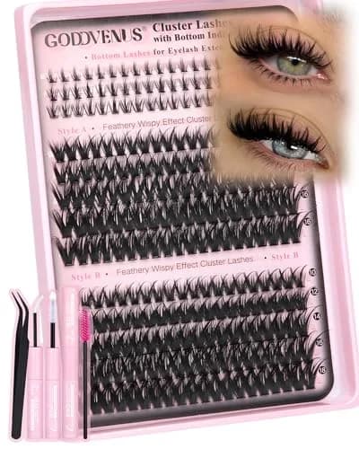 Goddvenus Natural False Eyelash Clusters Kit C Curl | 260 Count DIY Wispy thumbnail 1