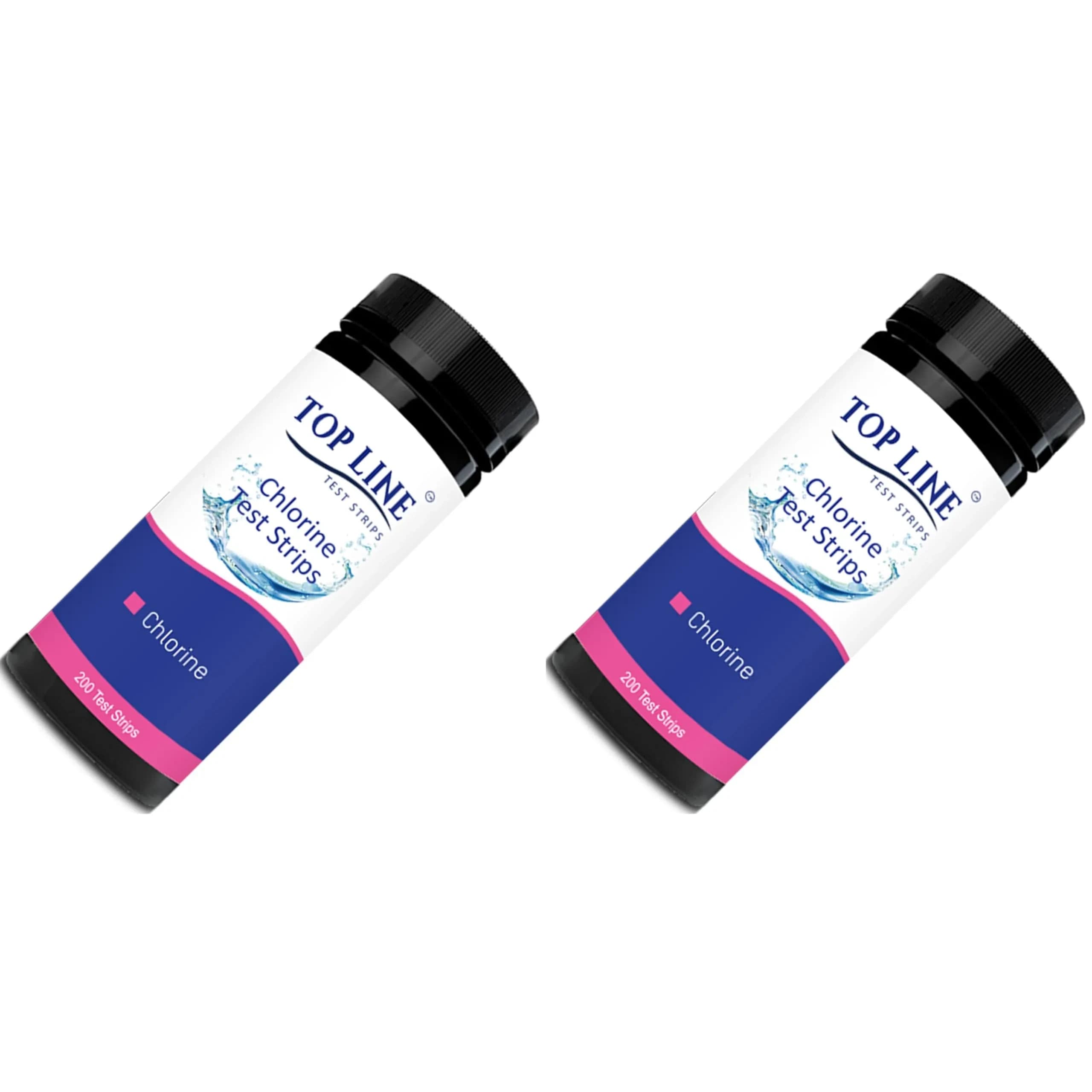 TOP LINE TEST STRIPS 200 Chlorine Test Strips for Food Service 0-500 ppm (Pack of 2)