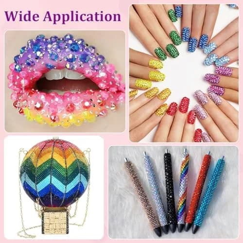 TINKRSTUFF Jelly Rhinestones for Nail Art & Crafts, 40000 Pcs 3-5mm Multicolor Resin Gems with B7000 Glue | Vibrant AB Finish thumbnail 6