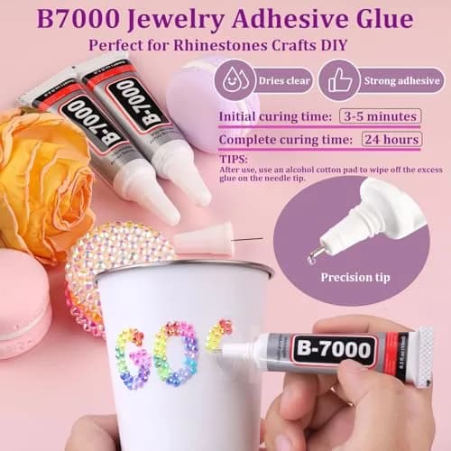 TINKRSTUFF Jelly Rhinestones for Nail Art & Crafts, 40000 Pcs 3-5mm Multicolor Resin Gems with B7000 Glue | Vibrant AB Finish thumbnail 3