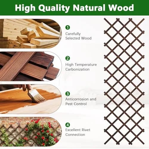 Tilinyan & one Expandable Garden Trellis 4 PCS | 114.9 cm (45.2") L x 27.9 cm (11") W thumbnail 9