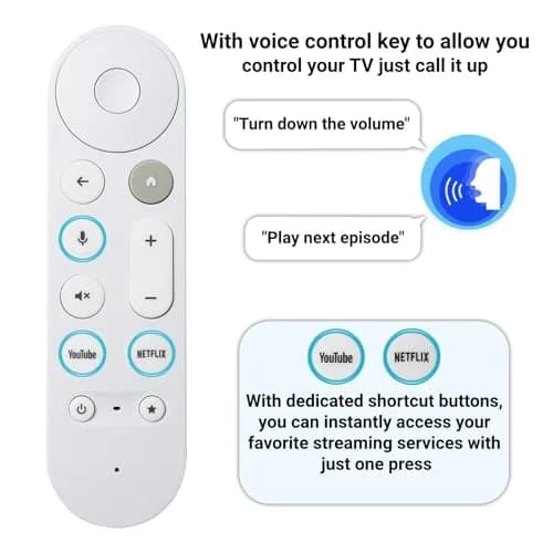 ARCSTILL Google TV Streamer 4K Voice Remote | Compatible with Chromecast Google TV, Long Range, Fast Response thumbnail 2