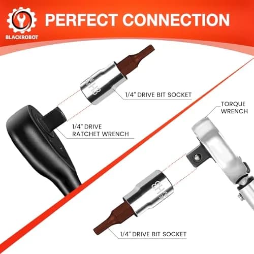 BLACKROBOT 3 mm Hex Bit Socket, 1/4 Inch Drive H3 Allen Key Socket, S2 Steel Head | Metric Precision Fit thumbnail 5