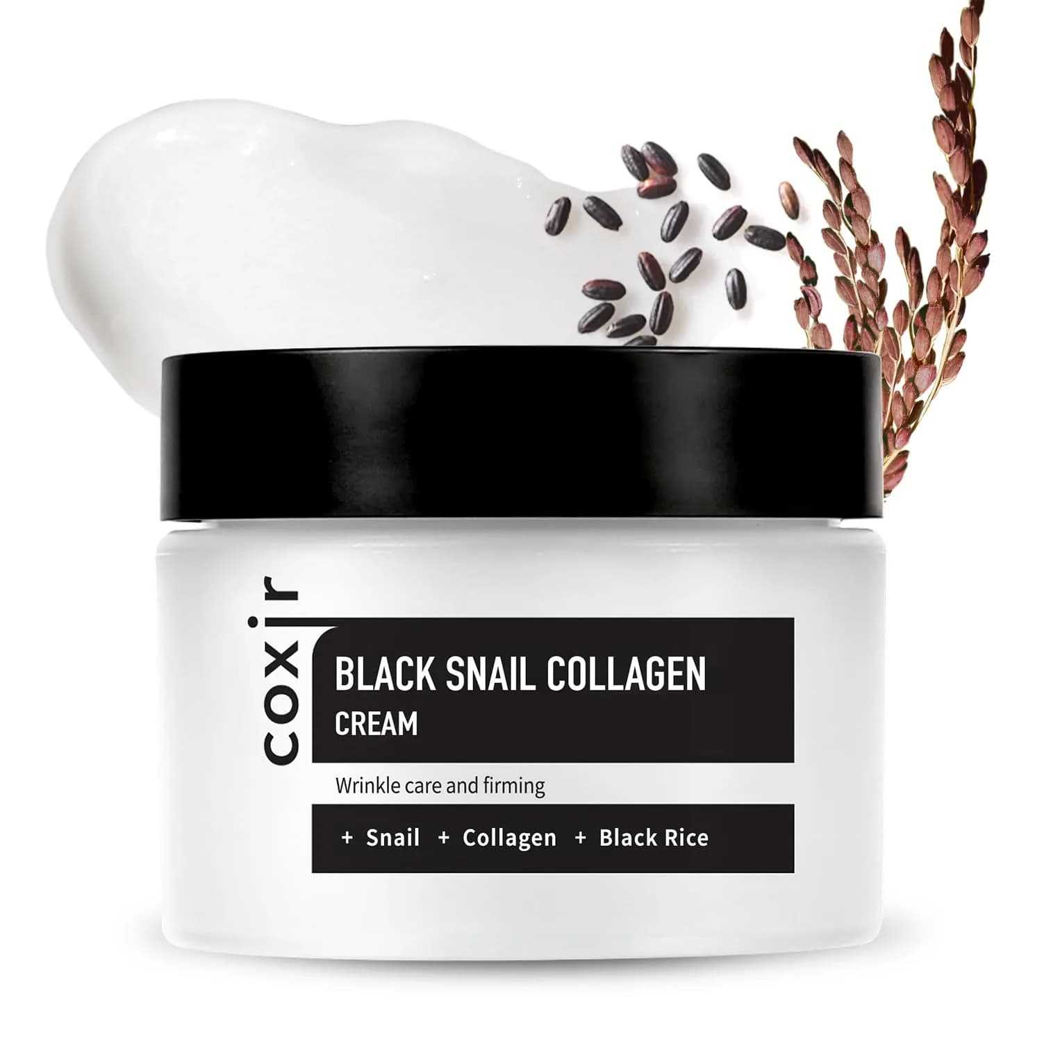 coxir Black Snail Collagen Cream 100ml (3.38 Fl Oz) | Korean Skin Care Moisturizer with Snail Mucin & Peptides - main product image