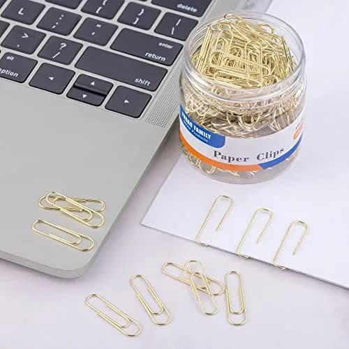 FUDAO FAMILY Gold Paper Clips 28mm | Reusable, Corrosion-Resistant Office & School Supplies thumbnail 5