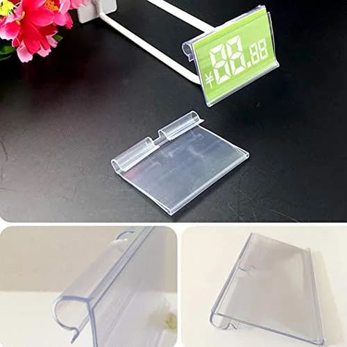 mollensiuer Clear Label Holder 200 Count | Retail Price Tag Holder for Shelves thumbnail 6