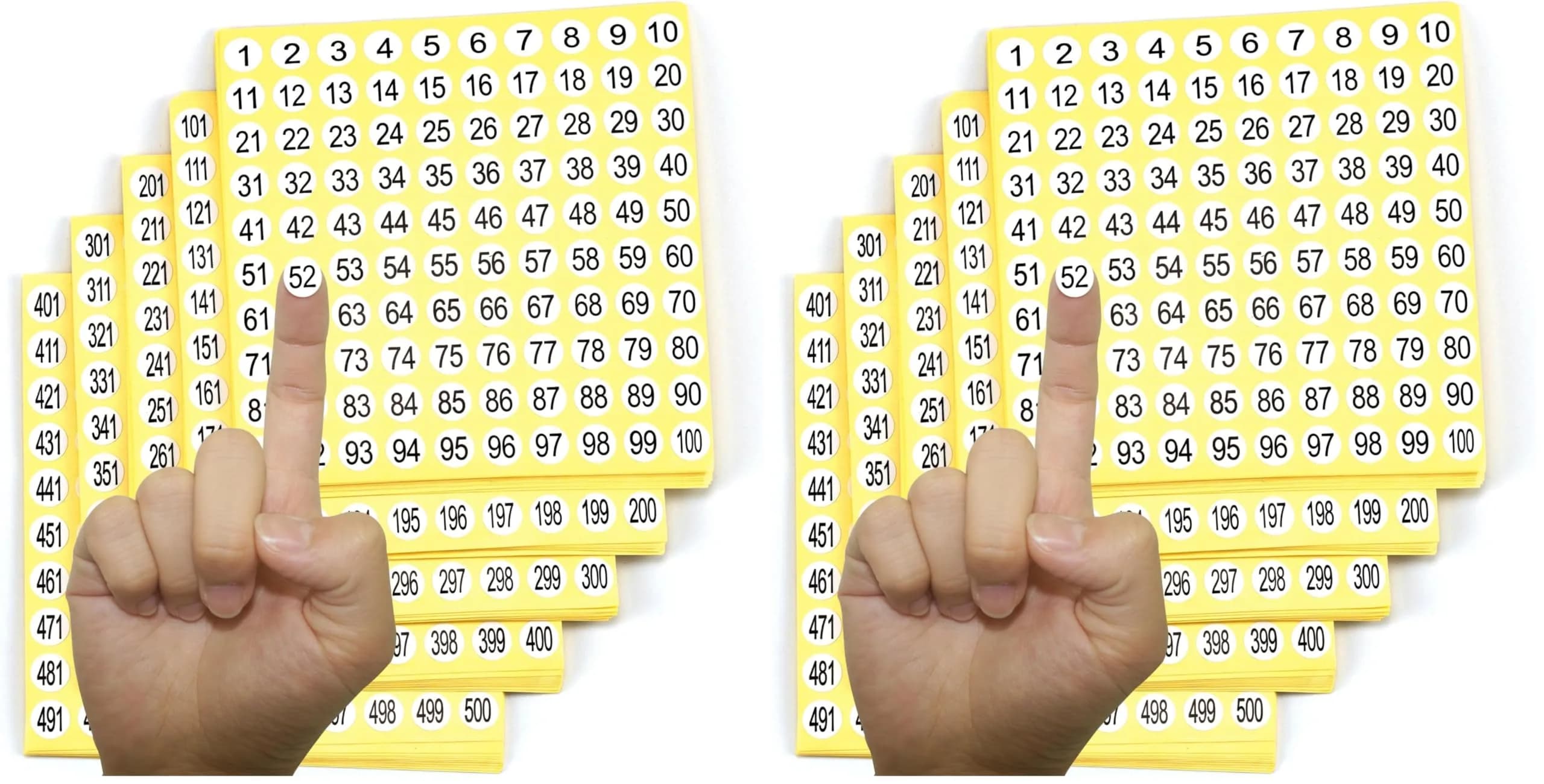IFAMIO 1-500 Round Number Stickers Labels 15 Sets | Small 1cm Adhesive Decals for Organizing & Storage — Yellow