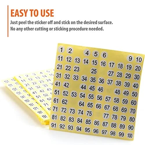 IFAMIO Number Stickers 1-500 | 7500 Self-Adhesive Small Round Labels for Organizing thumbnail 3
