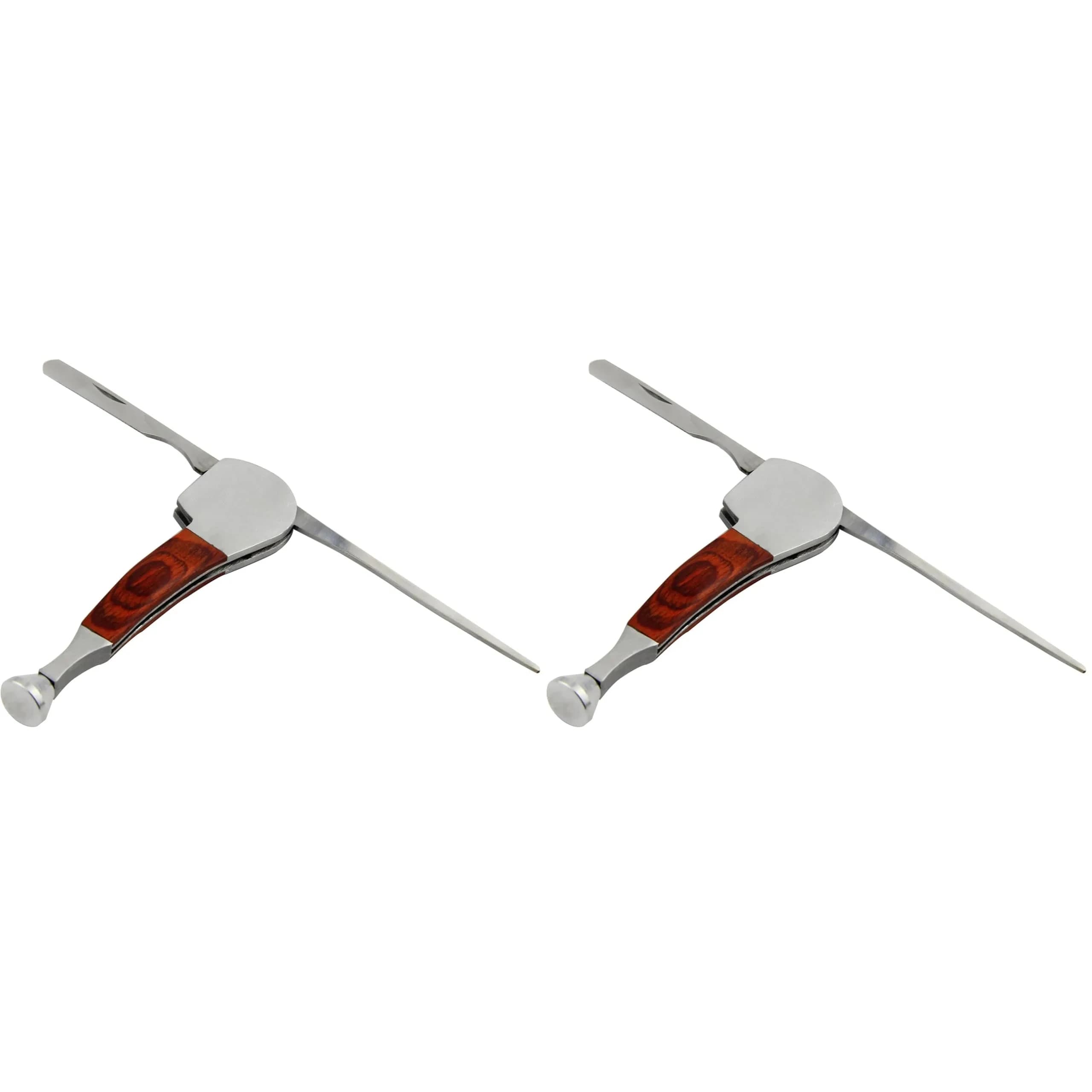 Milcraft 3-in-1 Tobacco Pipe Cleaner Tool Set with Rosewood Handle | Stainless Steel & Rosewood — Rosewood