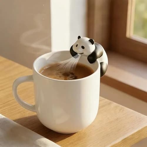 DIMIND Panda Mini Food Cooling Fan USB Rechargeable Portable 6cm (2.36in) Clip-On | Fast Coffee Cooler for Desk & Kitchen thumbnail 1
