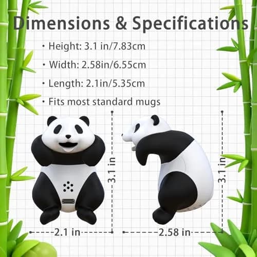 DIMIND Panda Mini Food Cooling Fan USB Rechargeable Portable 6cm (2.36in) Clip-On | Fast Coffee Cooler for Desk & Kitchen thumbnail 7