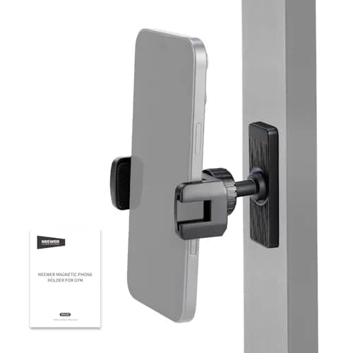 NEEWER Magnetic Phone Holder Mount Stand with 360° Rotation & Desktop Stand, Black | Secure Gym & Home Use thumbnail 1
