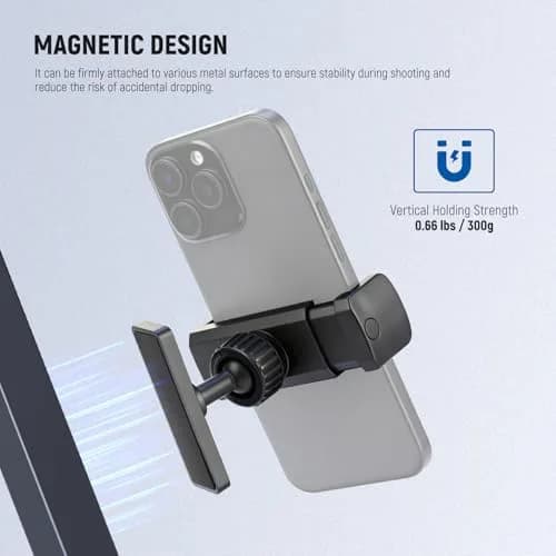 NEEWER Magnetic Phone Holder Mount Stand with 360° Rotation & Desktop Stand, Black | Secure Gym & Home Use thumbnail 3
