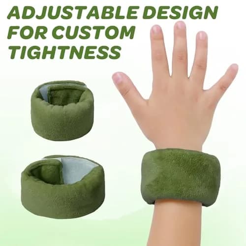 JXM Sensory Weighted Bracelets for Kids (2-Pack, Olive Green) | Deep Pressure Input for Focus & Calming thumbnail 3