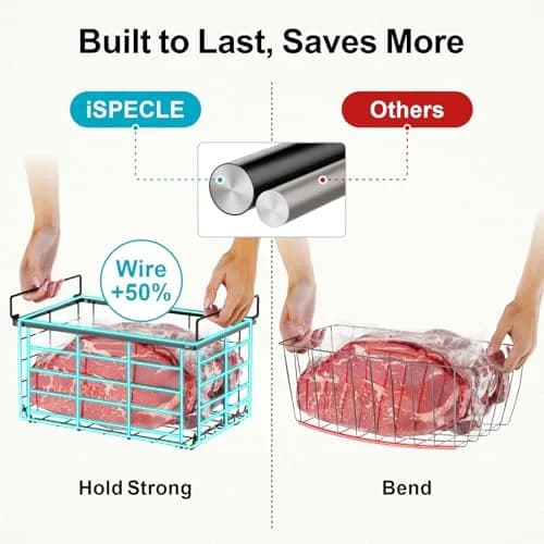 iSPECLE Chest Freezer Organizer Baskets - 3 Pack Black | Fits 5-7 Cu.Ft Freezers thumbnail 4