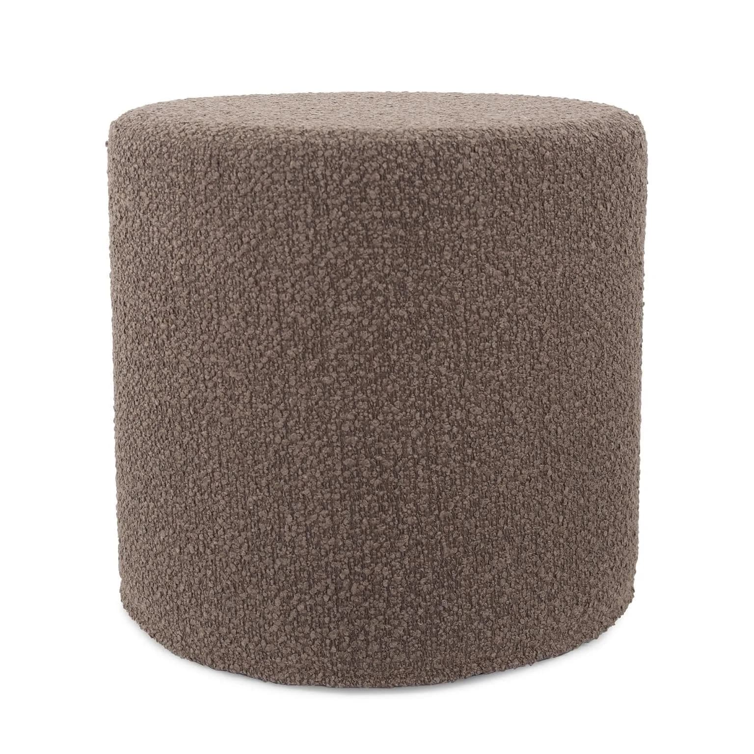 Howard Elliott Collection No-Tip Cylinder Round Ottoman – 17" x 17" – Multi-Use Footstool, Side Table or Seat, Polyester Cover, Chocolate Brown - main product image