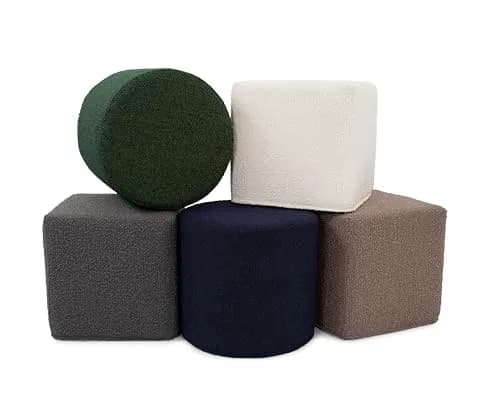 Howard Elliott Collection No-Tip Cylinder Round Ottoman – 17" x 17" – Multi-Use Footstool, Side Table or Seat, Polyester Cover, Chocolate Brown thumbnail 6
