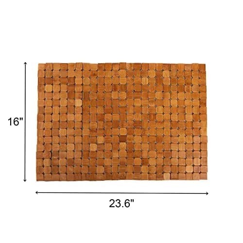 Dicunoy Bamboo Bath Mat Set 59.94cm x 40.64cm (23.6" x 16") | Non-Slip, Quick-Dry, Indoor/Outdoor Use (Pack of 2) thumbnail 2