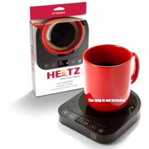 Heetz HTZ300 Cup Warmer | 4 Temp Settings, 5 Inch Surface, Auto Shutoff, Black thumbnail 1