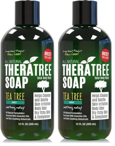 Oleavine TheraTree Tea Tree Oil Body Wash & Foot Wash - Mint - Natural Cleansing Gel for Daily Skin & Body Care - Soothing & Refreshing Formula for Men & Women, 12 Fl Oz (2 Pack) thumbnail 1