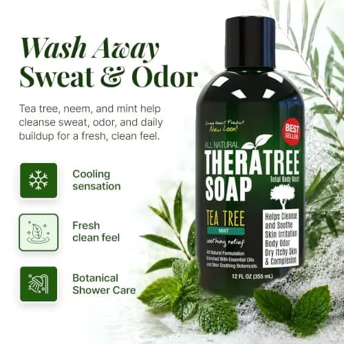 Oleavine TheraTree Tea Tree Oil Body Wash & Foot Wash - Mint - Natural Cleansing Gel for Daily Skin & Body Care - Soothing & Refreshing Formula for Men & Women, 12 Fl Oz (2 Pack) thumbnail 4