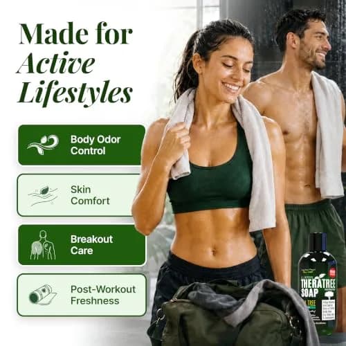 Oleavine TheraTree Tea Tree Oil Body Wash & Foot Wash - Mint - Natural Cleansing Gel for Daily Skin & Body Care - Soothing & Refreshing Formula for Men & Women, 12 Fl Oz (2 Pack) thumbnail 6