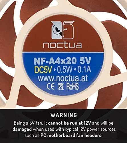 Noctua NF-A4x20 5V Fan 40x20mm | Premium Quiet 3-Pin, Brown, Pack of 2 thumbnail 3
