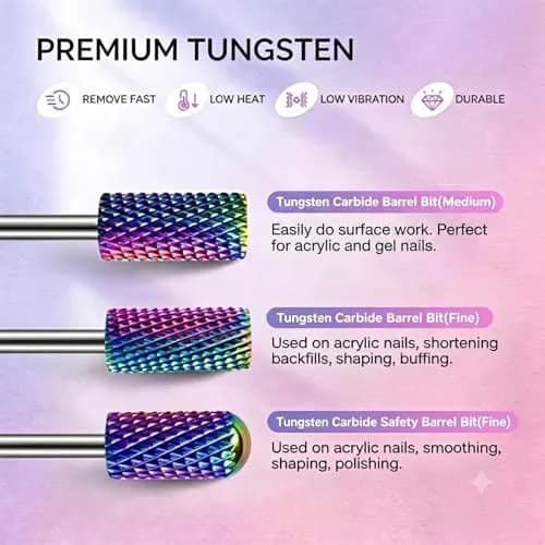 Rolokit 30PCS Nail Drill Bits Set for Hard Gel Removal | Ceramic & Tungsten Carbide with Rhinestones Case thumbnail 2