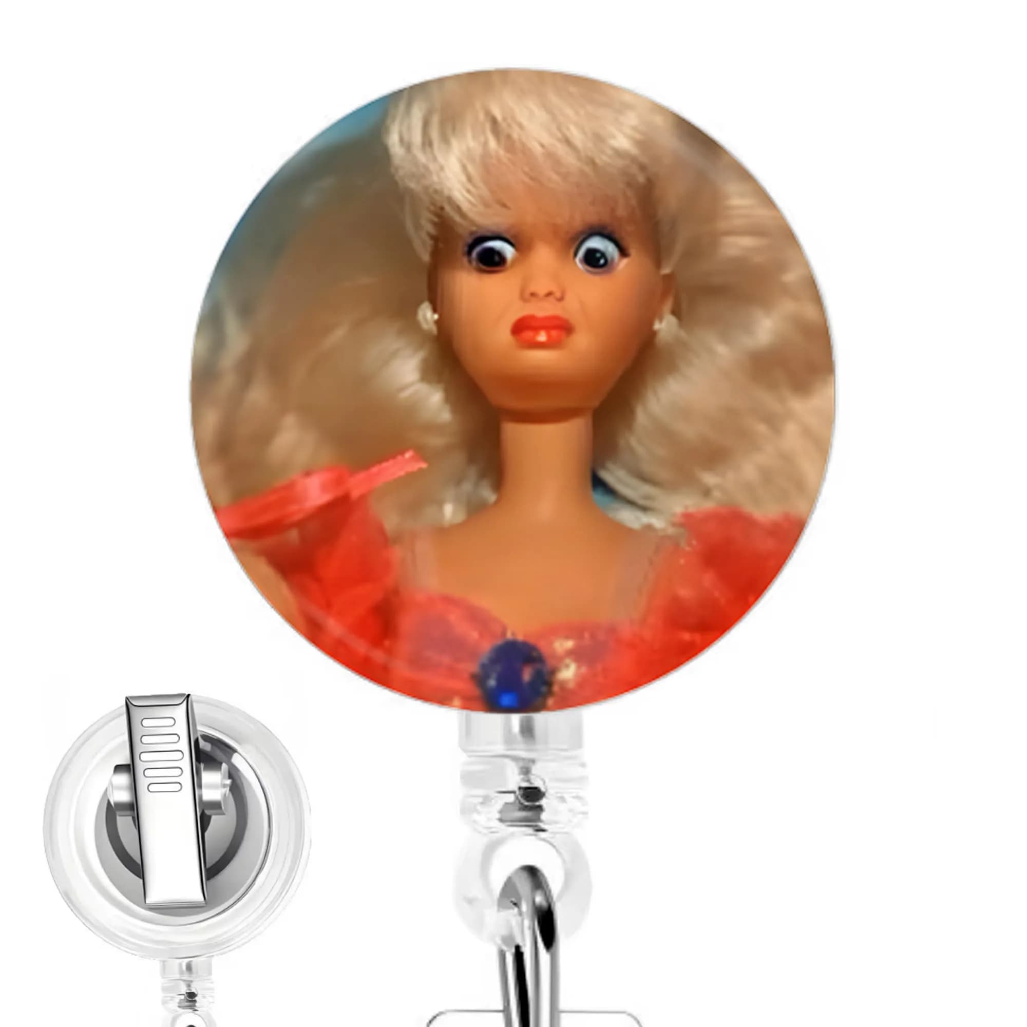 Limeloot Halloween Hocus Pocus Sanderson Sisters Retractable Badge Reel with Swing Clip | 36 Inch Cord — Blonde Cringe Doll
