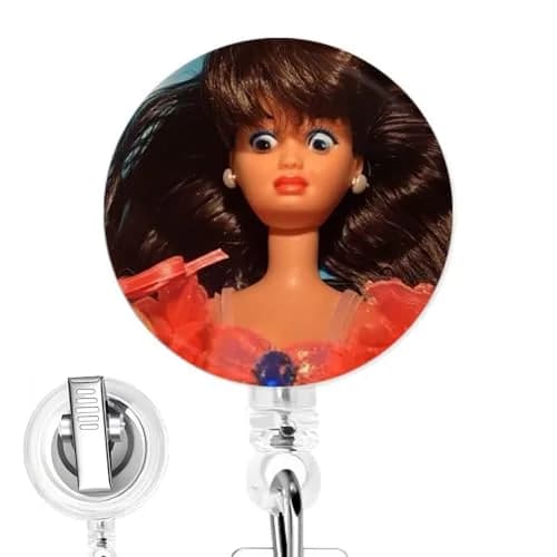 Limeloot Brunette Cringe Doll Nurse Badge Reel | Retractable ID Holder with 34-Inch Cord thumbnail 1