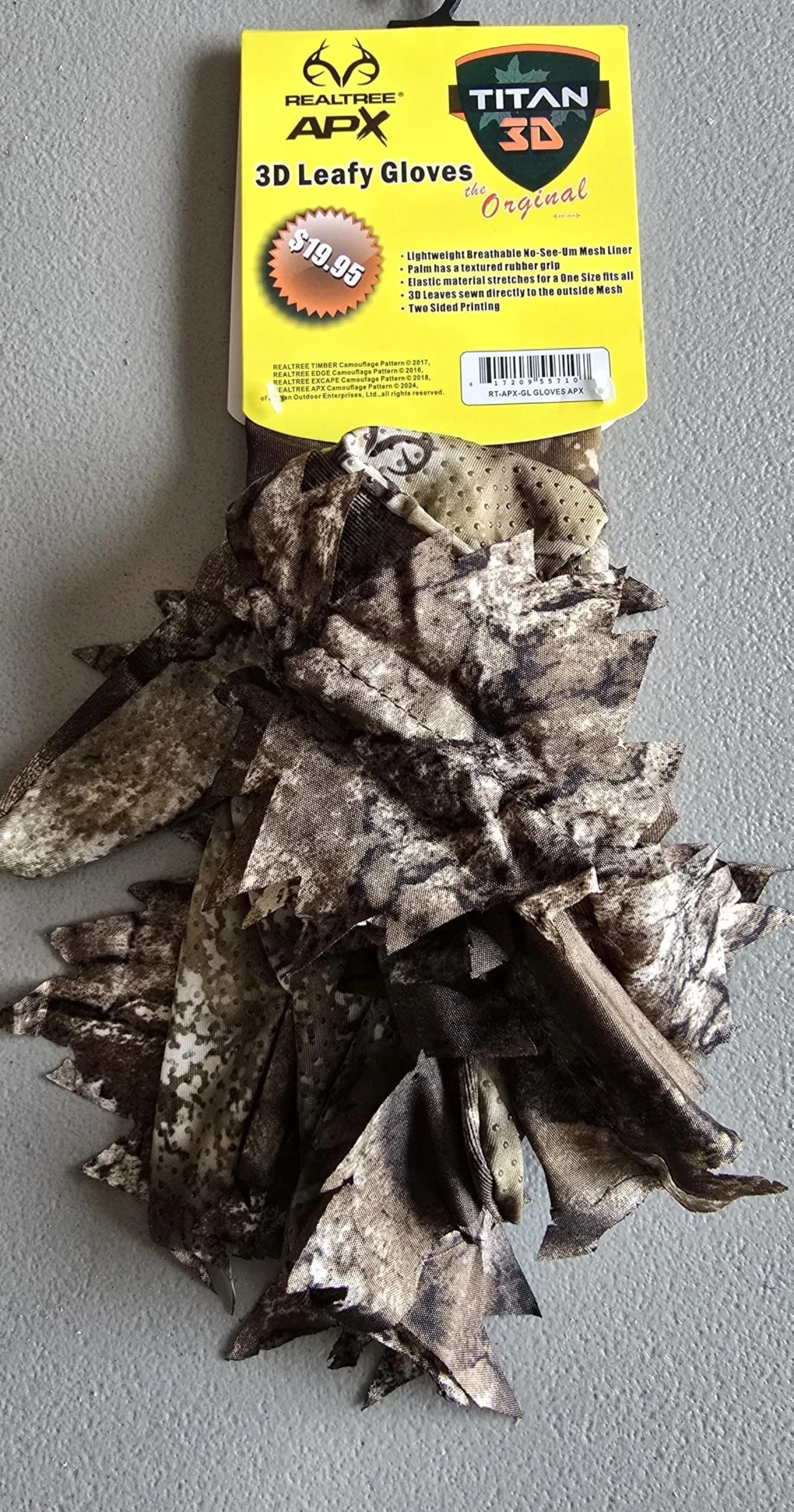 Titan 3D Leafy Gloves Realtime Camouflage | Lightweight, No-Snag, Dynamic Wind Sway (70-120 chars) - main product image