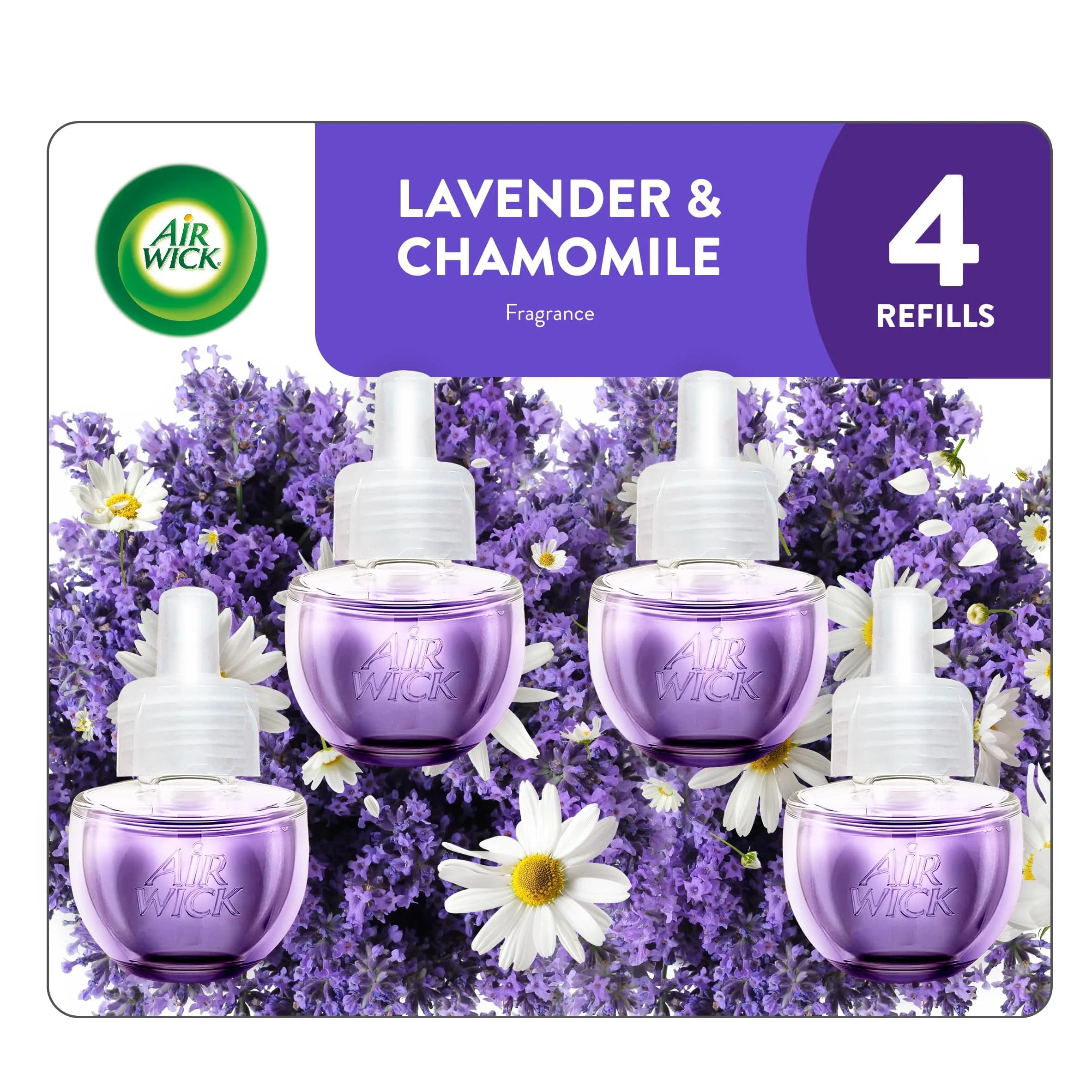 Air Wick Plug-In Scented Oil Refills Lavender & Chamomile 2.69ml (0.67 Fl Oz) 4-Count | Continuous Fragrance Control - main product image