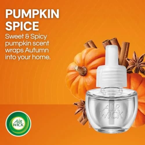 Air Wick Plug In Refills Pumpkin Spice Scented Oil 2.69 ml (0.09 Fl Oz) | Infused with Essential Oils thumbnail 2