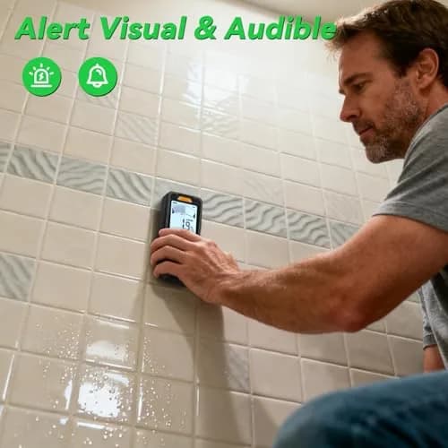RDINSCOS Pinless & Pin-Type Moisture Meter for Wood, Drywall & Concrete | Digital LCD Moisture Reader with Audible Alarm thumbnail 4
