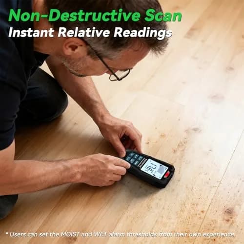 RDINSCOS Pinless & Pin-Type Moisture Meter for Wood, Drywall & Concrete | Digital LCD Moisture Reader with Audible Alarm thumbnail 3