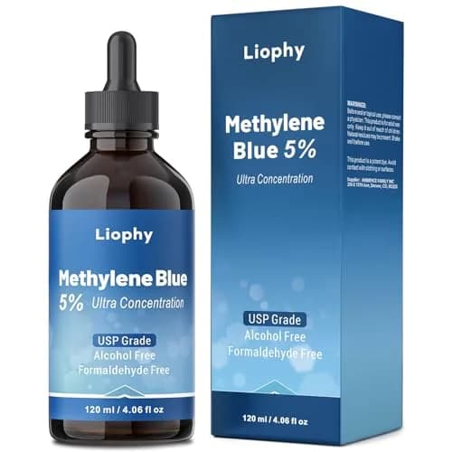 Liophy Methylene Blue Pharmaceutical Grade 5% Drops 120 mL (4.06 Fl Oz) | High Purity 99.99% for Humans thumbnail 1